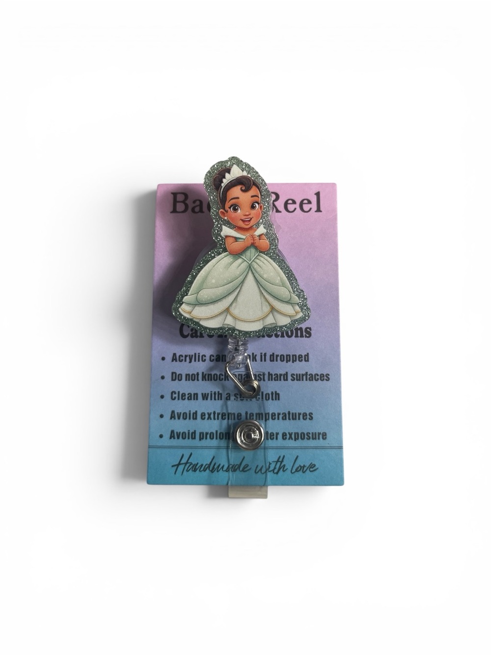 Princess Tiana Baby Badge Reel - Mint Green